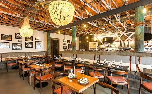 Interior of Stiltsville Fish Bar