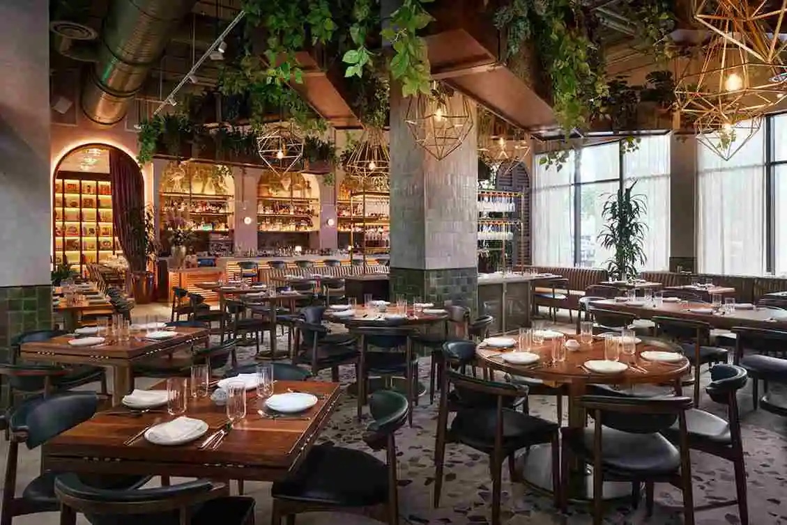 Interior seating of tropezon bar
